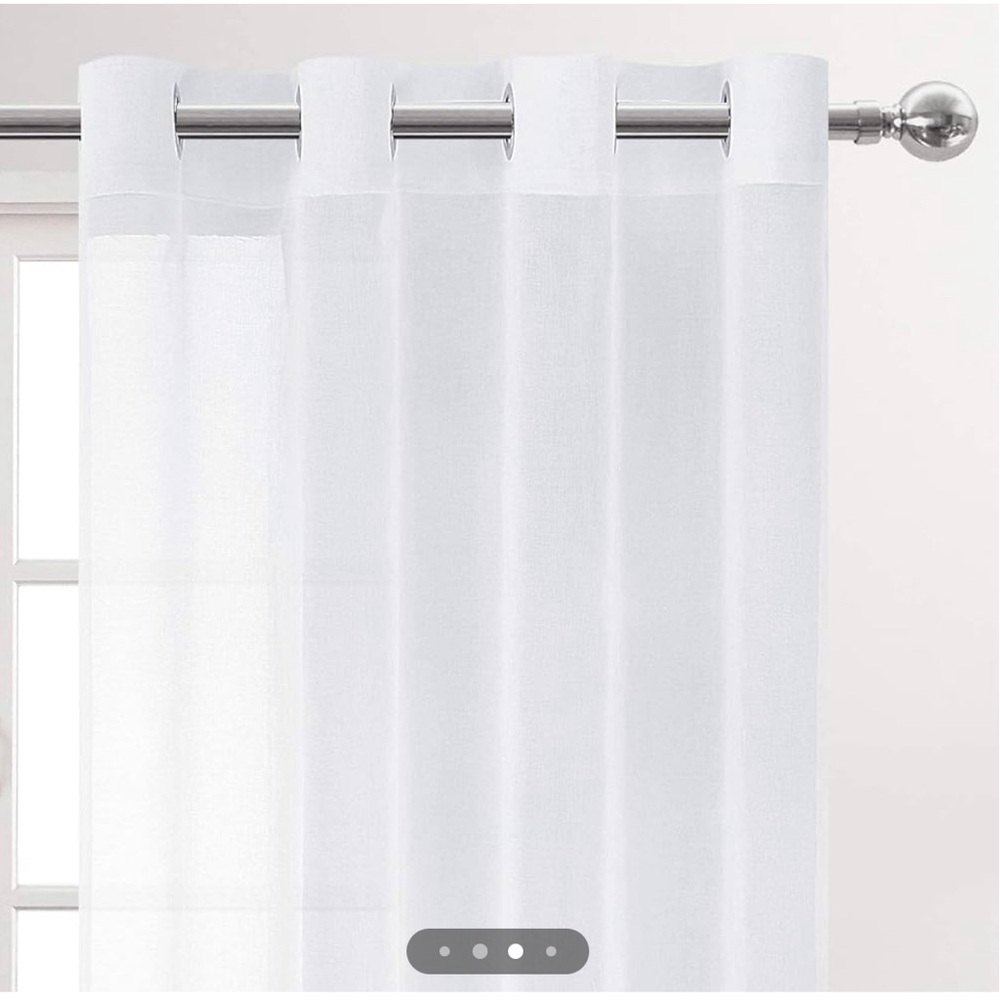 Home Linen Collection Sheer Grommet Window Panels- Curtains- Home Decor - Picture 2 of 5